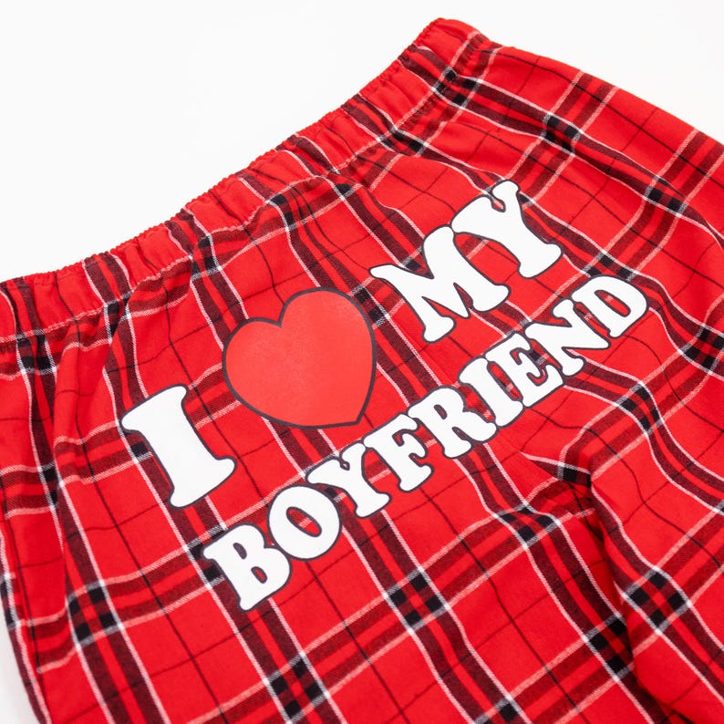 I Love My Partner Flannel Pajama Pants - Christmas Pants