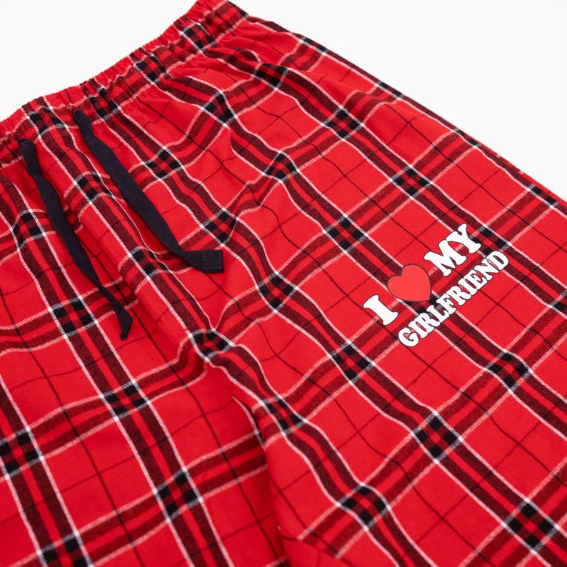 I Love My Partner Flannel Pajama Pants - Christmas Pants